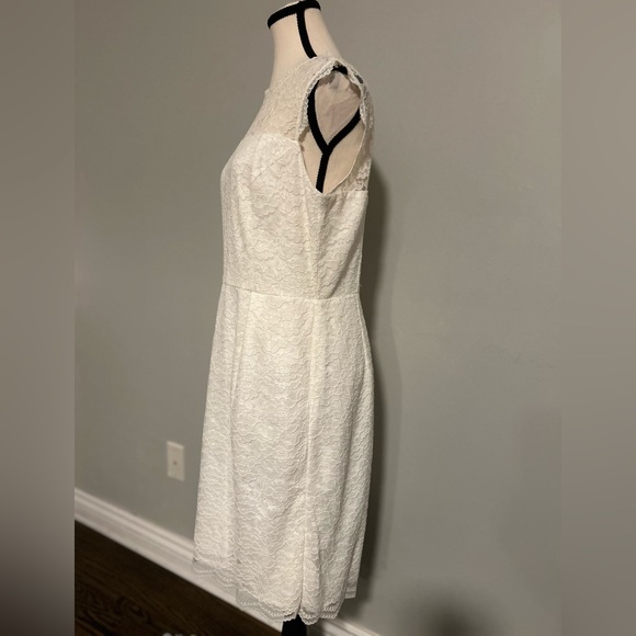 Vintage CALVIN KLEIN  Midi Lace Overlay Sleeveless Empire Women' Dress SZ 12. - Picture 7 of 13